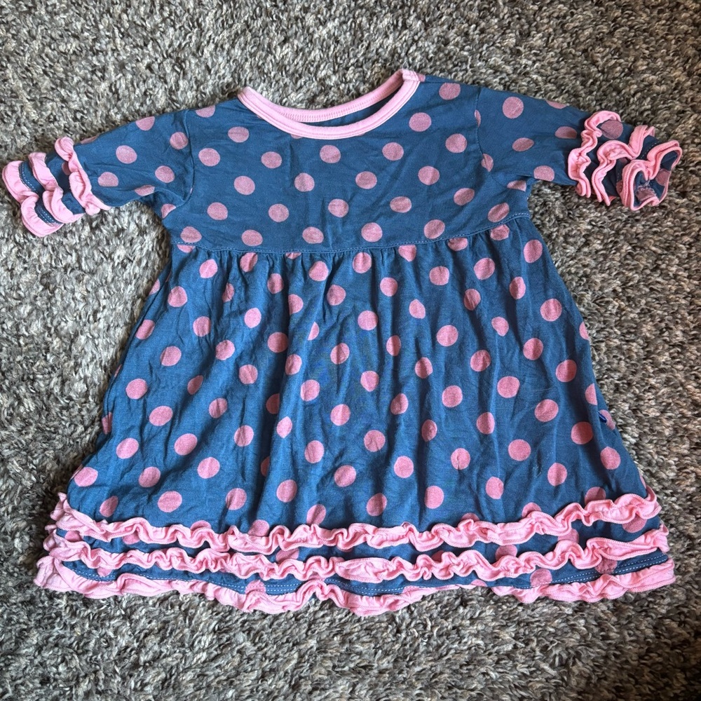 Kickee pants polka dot blouse shirt 18-24 mo